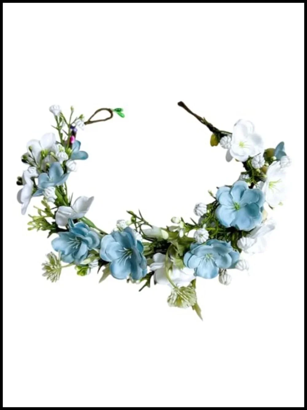 Handmade Flower Crown Headband, Boho Bridal Hair Accessory, Adjustable